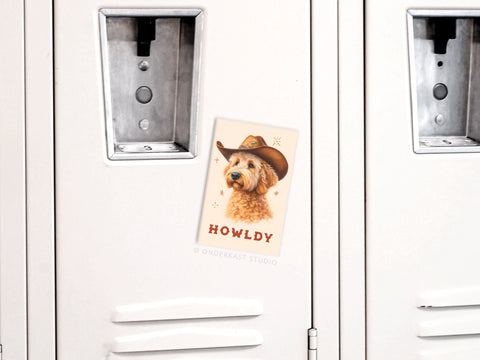 Howldy Cowboy Dog Refrigerator Magnet