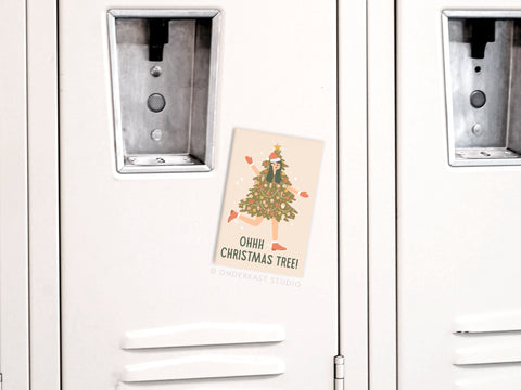 Ohh Christmas Tree Girl Refrigerator Magnet