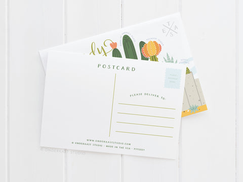 Dallas Succulent Skyline Postcard