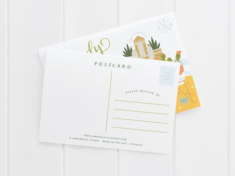 El Paso Succulent Skyline Postcard