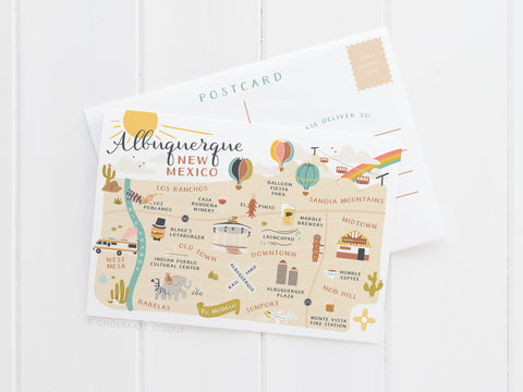 Albuquerque Map Postcard