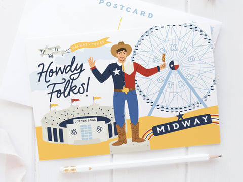 Howdy Folks Postcard