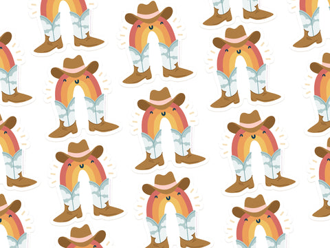 Rainbow Cowboy Sticker
