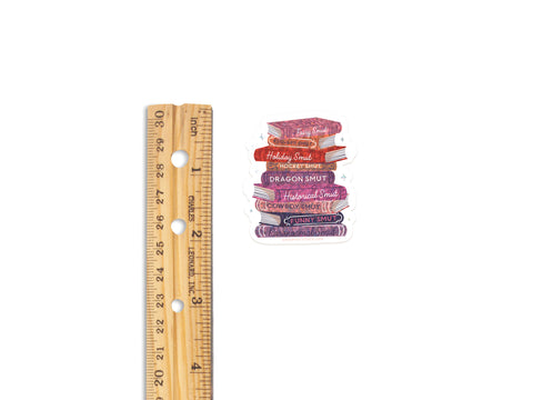 Smut Book Stack Glitter Sticker