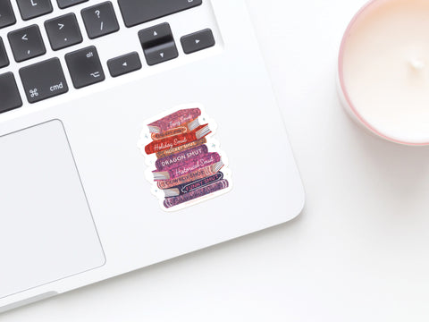 Smut Book Stack Glitter Sticker