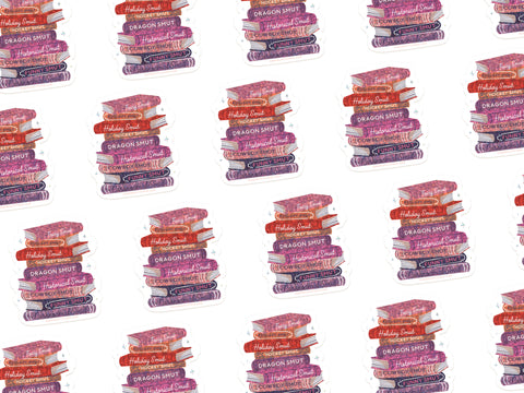 Smut Book Stack Glitter Sticker