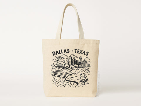 Dallas Skyline Tote Bag
