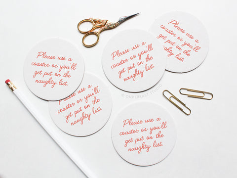 Naughty List Coaster Set