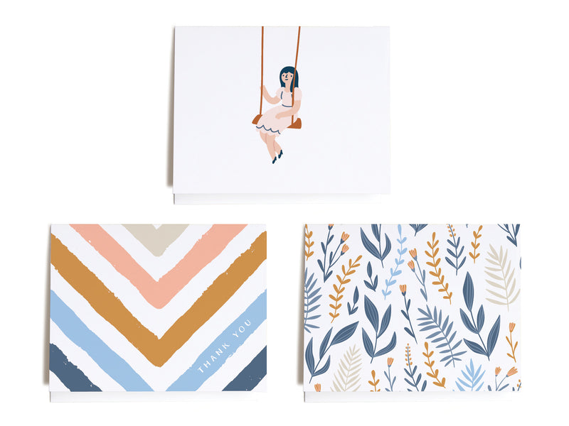 Whimsical Chevron Assorted Notecard Set - onderkast-studio