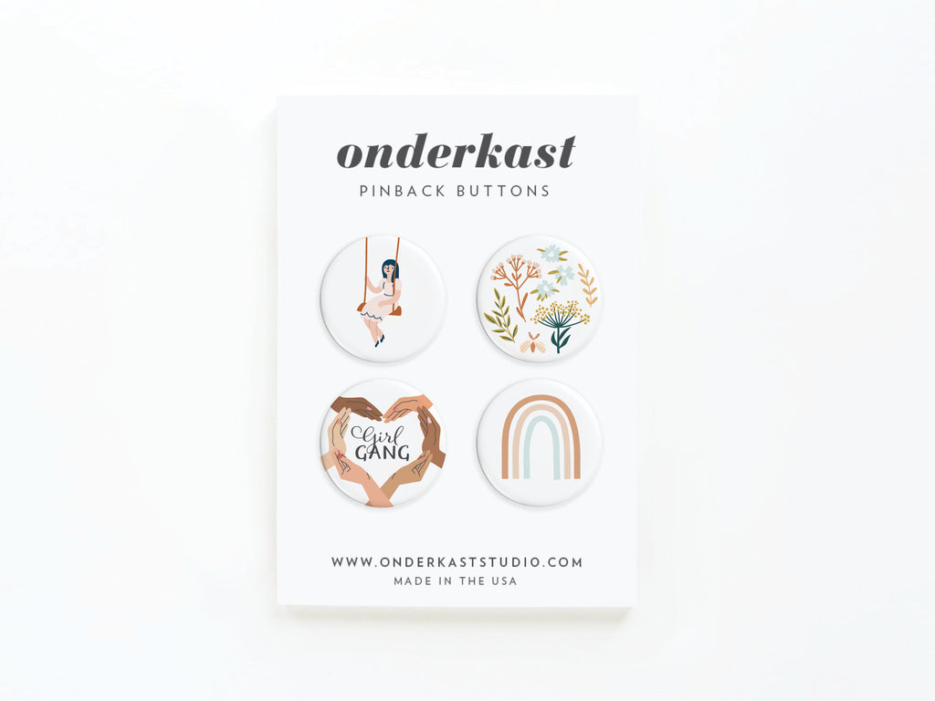 Soft & Sweet Pinback Button Set of 4