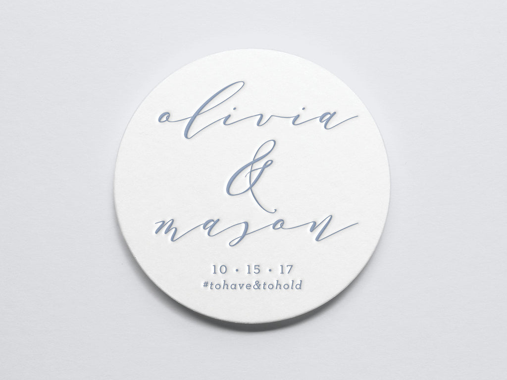 Classic Calligraphy Letterpress Coaster