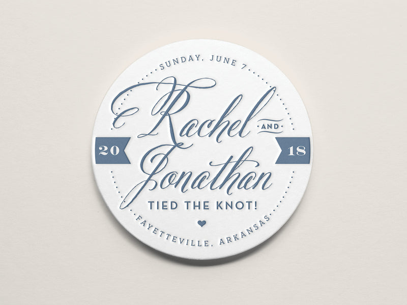 Whimsical Typography Letterpress Coaster