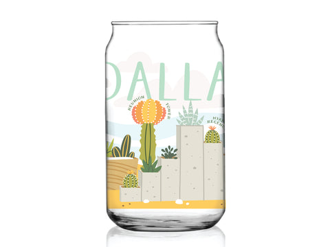 Dallas Succulent Skyline Can Glass