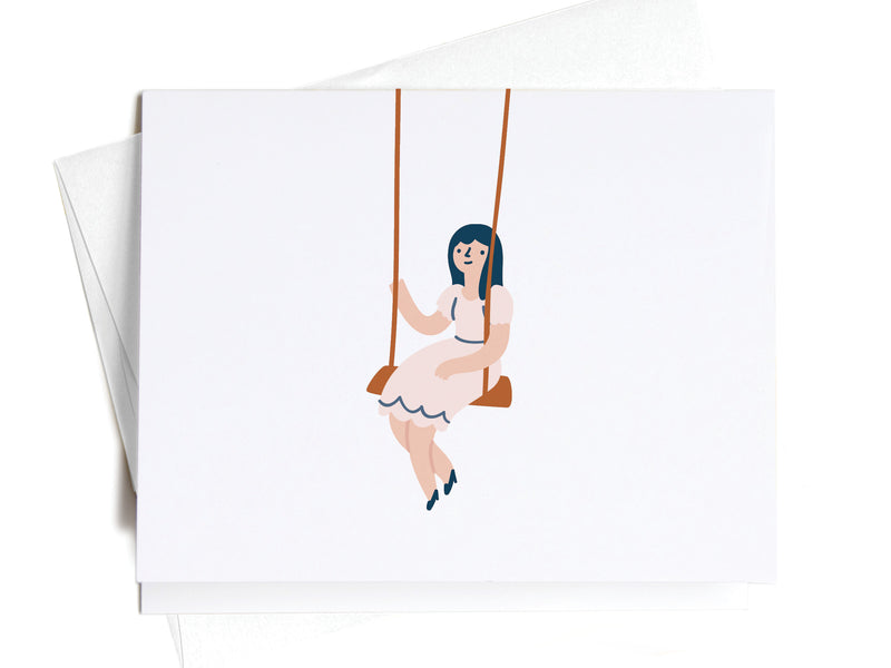 Girl on a Swing Notecards - onderkast-studio