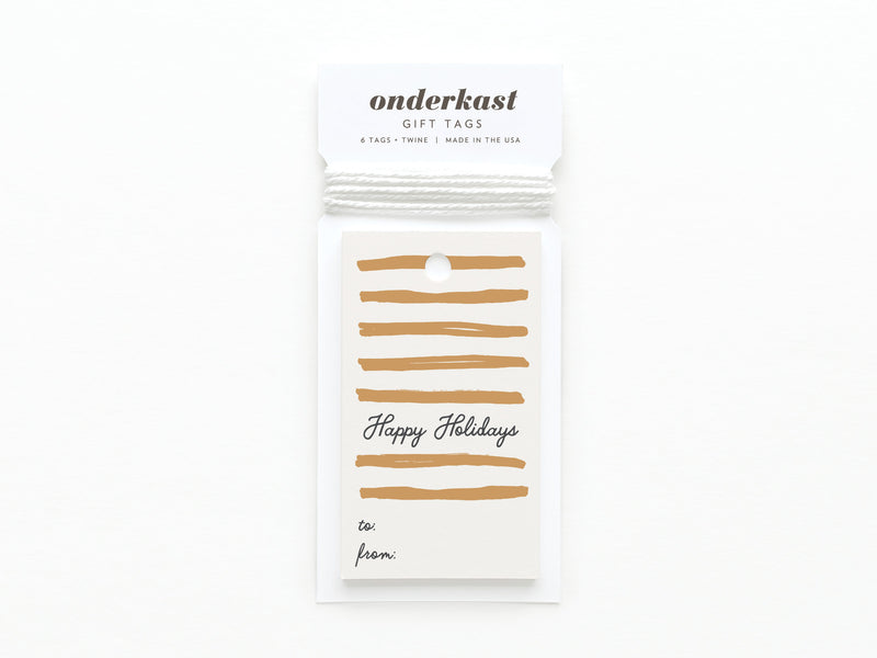 Happy Holidays Swashes Gift Tag
