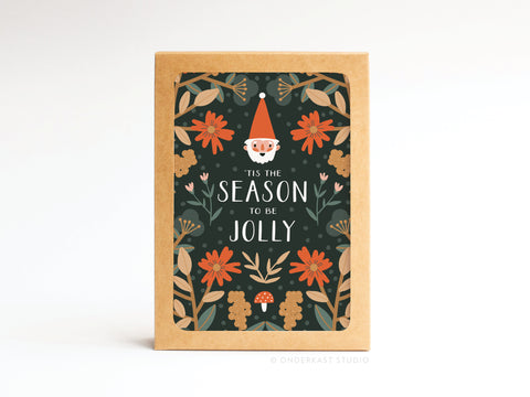 ’Tis the Season to Be Jolly Folded Greeting Note Set of 10