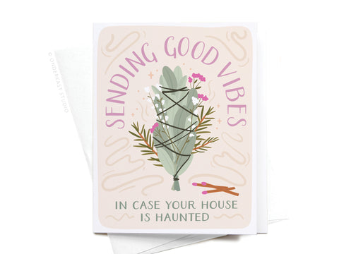 Sending Good Vibes Smudge Stick Greeting Card