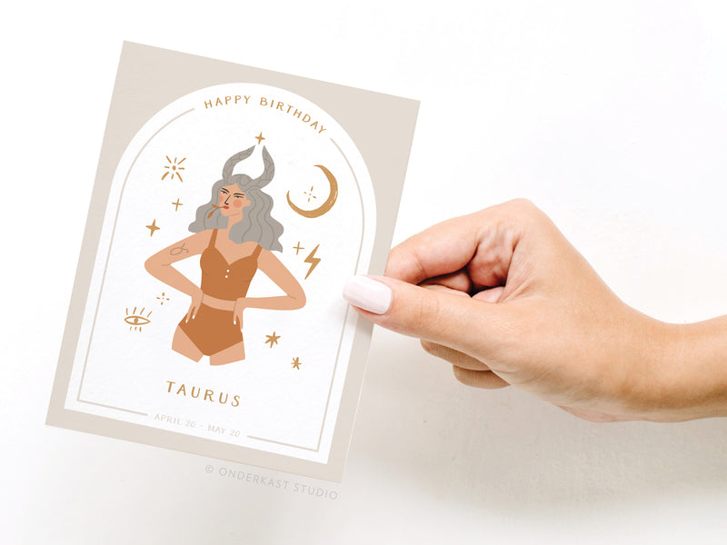 Happy Birthday Taurus Zodiac Greeting Card