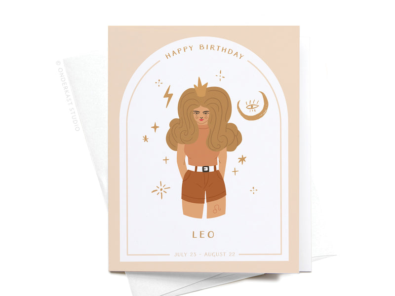 Happy Birthday Leo Zodiac Greeting Card