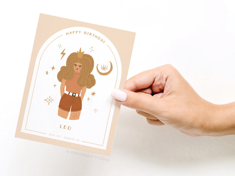 Happy Birthday Leo Zodiac Greeting Card