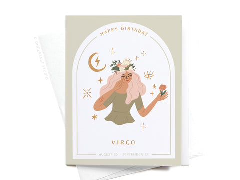 Happy Birthday Virgo Zodiac Greeting Card