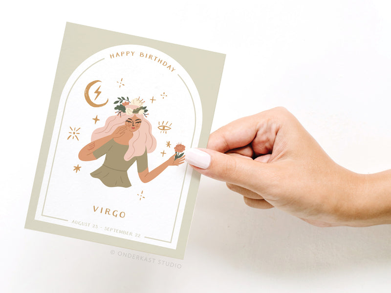 Happy Birthday Virgo Zodiac Greeting Card