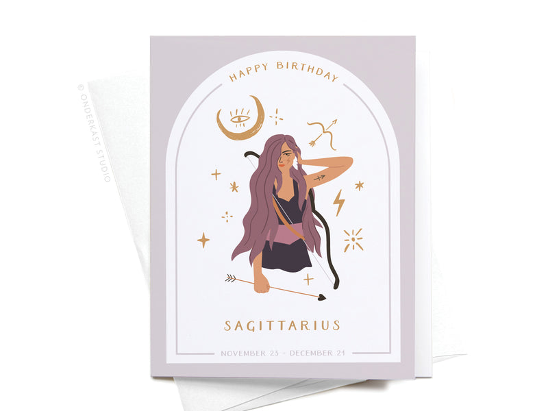 Happy Birthday Sagittarius Zodiac Greeting Card