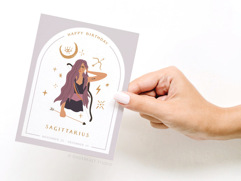 Happy Birthday Sagittarius Zodiac Greeting Card