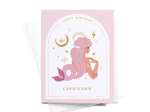Happy Birthday Capricorn Zodiac Greeting Card