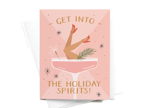 Get Into the Holiday Spirits! Cocktail Greeting Card