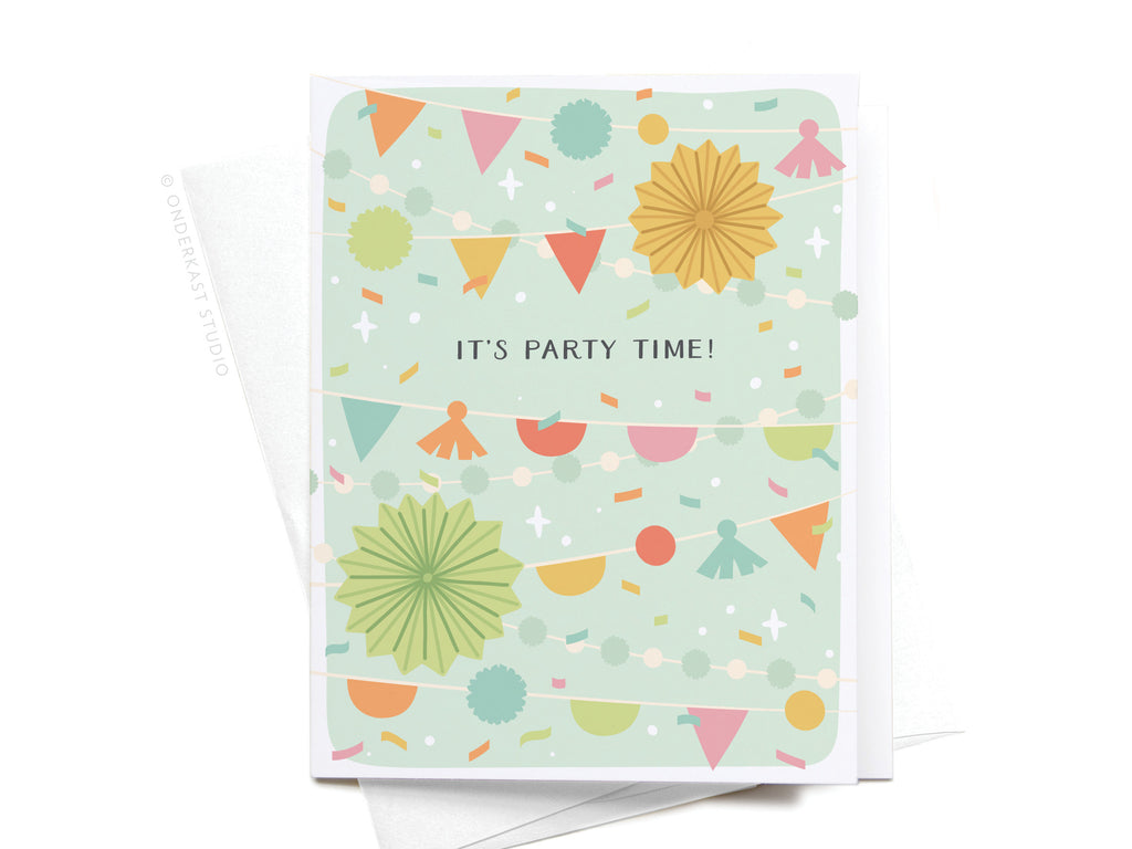 It’s Party Time! Banner Decor Greeting Card