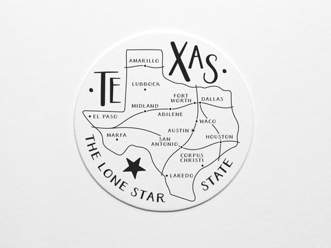 Texas State Map Coaster Set - onderkast-studio