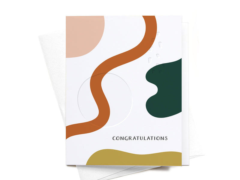 Congratulations Abstract Letterpress Greeting Card