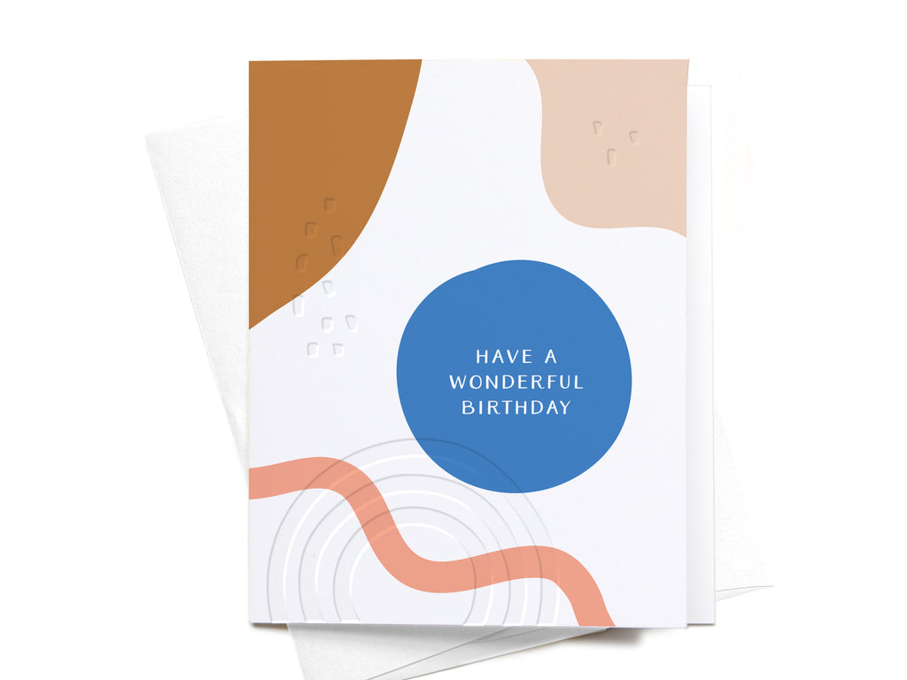 Have a Wonderful Birthday Abstract Letterpress Greeting Card - DISCONTINUED