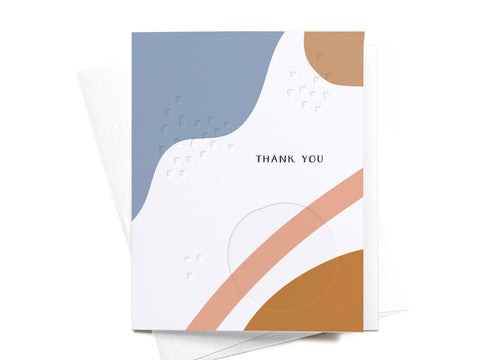 Thank You Abstract Letterpress Greeting Card