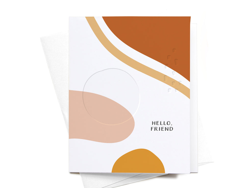 Hello, Friend Abstract Letterpress Greeting Card - DISCONTINUED