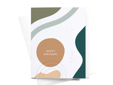 Happy Birthday Abstract Letterpress Greeting Card - DISCONTINUED
