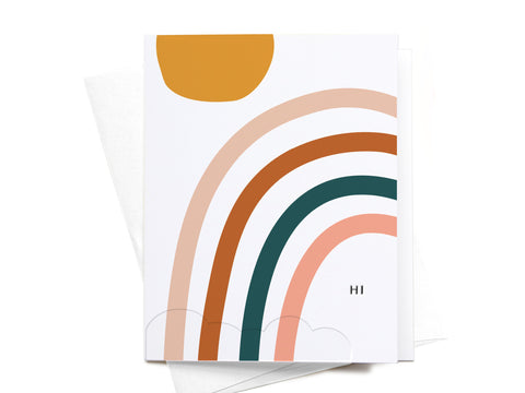Hi Rainbow Letterpress Greeting Card