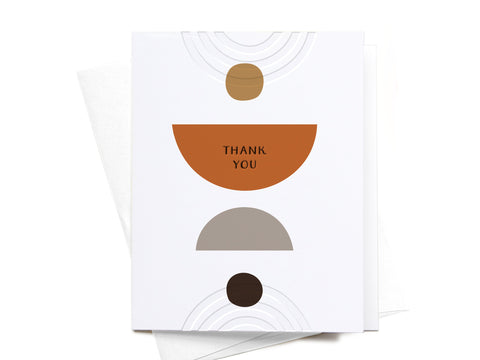 Thank You Modern Shapes Letterpress Greeting Card - DISCONTINUED