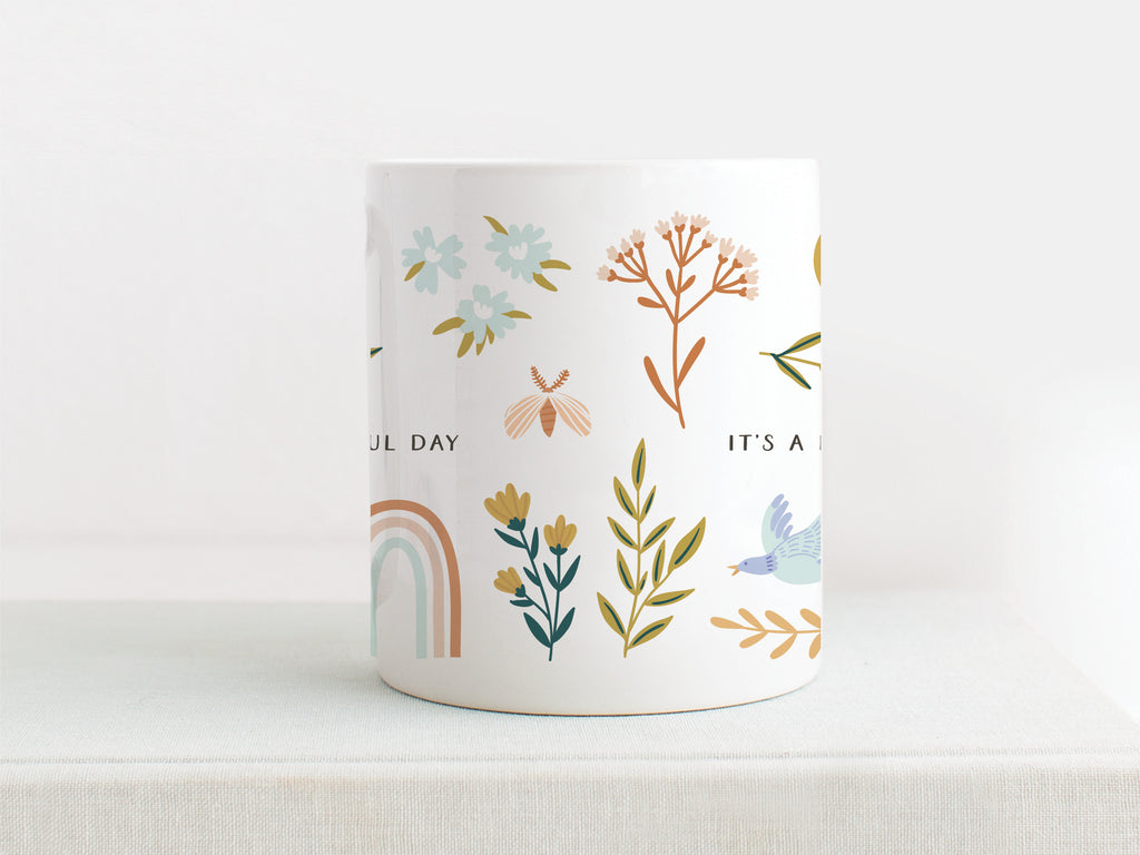 Floral It's a Beautiful Day Mug