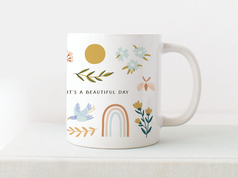 Floral It's a Beautiful Day Mug