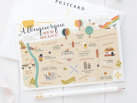 Albuquerque Map Postcard
