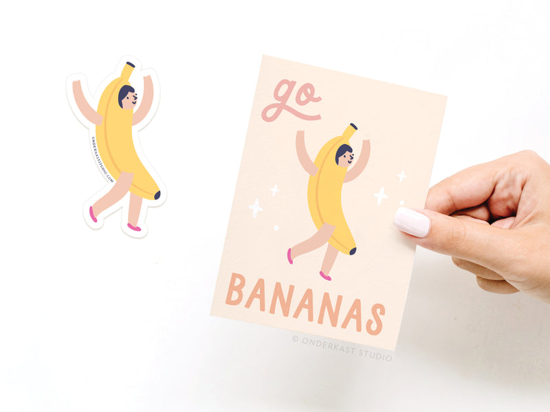 Go Bananas Sticker Greeting Card