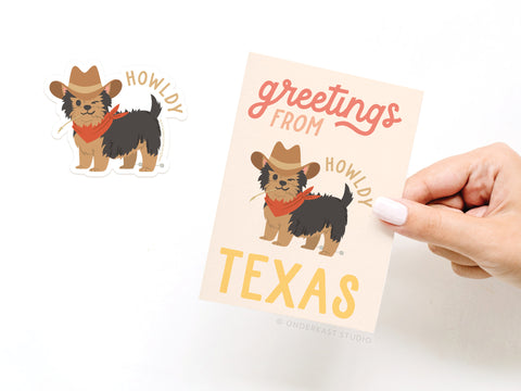 Greetings From Texas Sticker Greeting Card