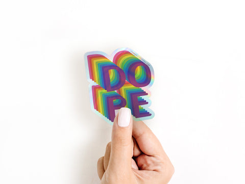 DOPE Holographic Sticker
