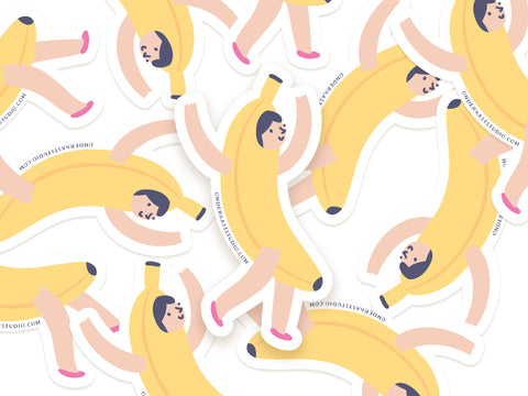 Banana Girl Sticker
