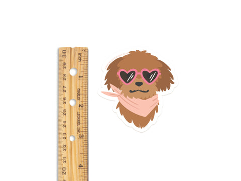 Dog w/ Heart Sunglasses Sticker