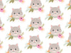 Tabby Cat Floral Sticker