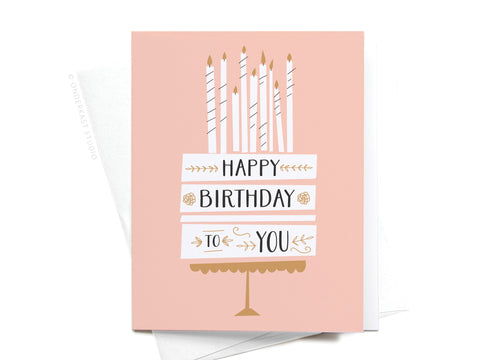 Happy Birthday to You Cake + Candles Greeting Card