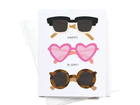 Happy B-Day! Sunglasses Greeting Card